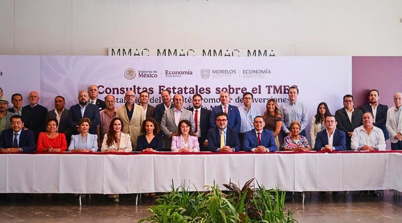 Margarita González Saravia destaca la participación de Morelos en las Consultas Estatales sobre el T-MEC y la creación del Comité Promotor de Inversiones.