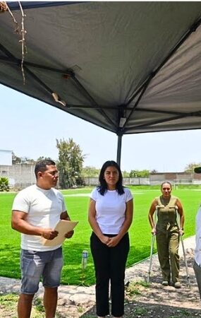 Obra forma parte del plan “Mundial Social” rumbo a Copa del Mundo 2026; serán 26 canchas nuevas y 18 rehabilitadas en Morelos.