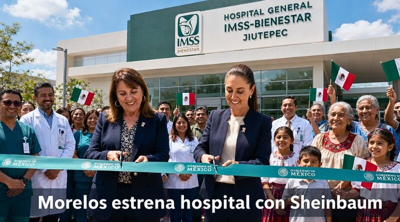 La gobernadora Margarita González Saravia y la presidenta Claudia Sheinbaum inauguran el Hospital General IMSS-Bienestar en Jiutepec.