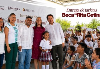 La presidenta supervisa obras de riego, inicia la construcción de un hospital de especialidades y entrega becas escolares en su gira por el estado.