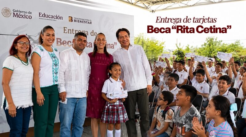 La presidenta supervisa obras de riego, inicia la construcción de un hospital de especialidades y entrega becas escolares en su gira por el estado.