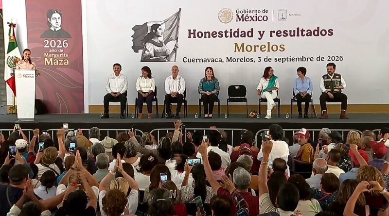 Desde Cuernavaca, la presidenta Claudia Sheinbaum y Margarita González Saravia destacaron avances en seguridad, bienestar y coordinación institucional.