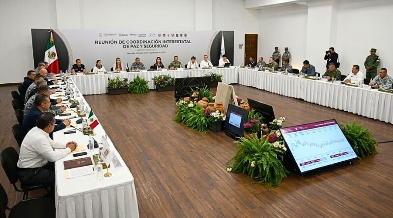 La gobernadora Margarita González Saravia encabezó la Séptima Reunión Interestatal de Paz y Seguridad, donde se reportó 17% menos robo de vehículos.